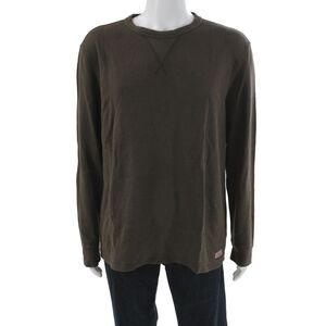 Scotch & Soda Mens Basic Brown Cotton Long Sleeve Crew Neck T-Shirt Size XL